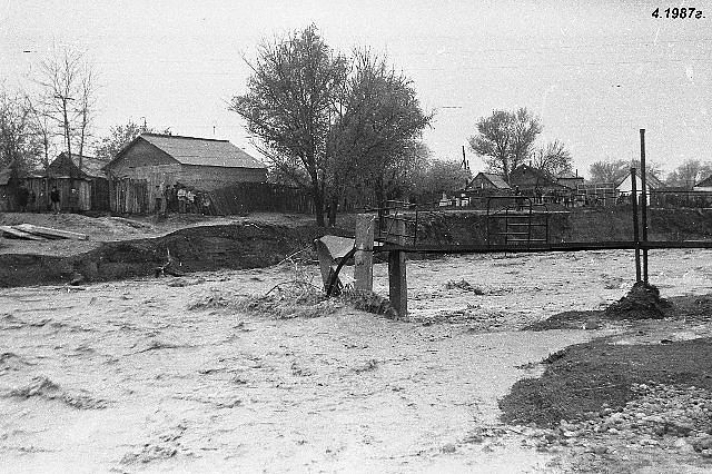 Река Бадам. Половодье 1987 г.